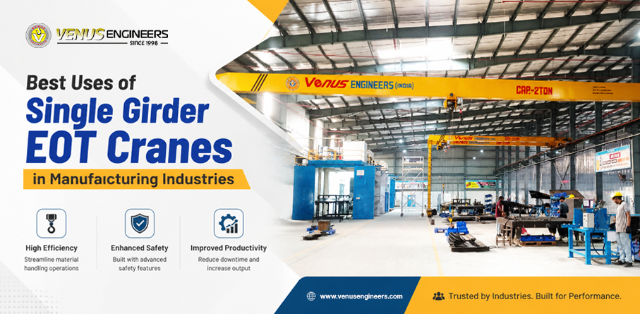 Best Uses of Single Girder EOT Cranes in Manufacturing Industries